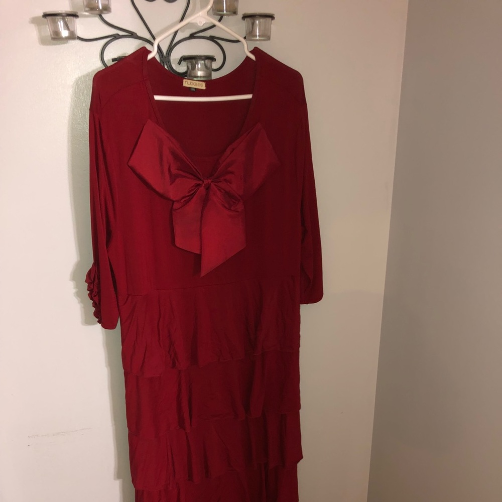 Nuggles Red Bow Front Ruffle Dress XXXL 3x